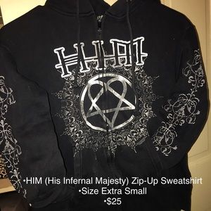 HIM His Infernal Majesty Zip-Up Sweatshirt
